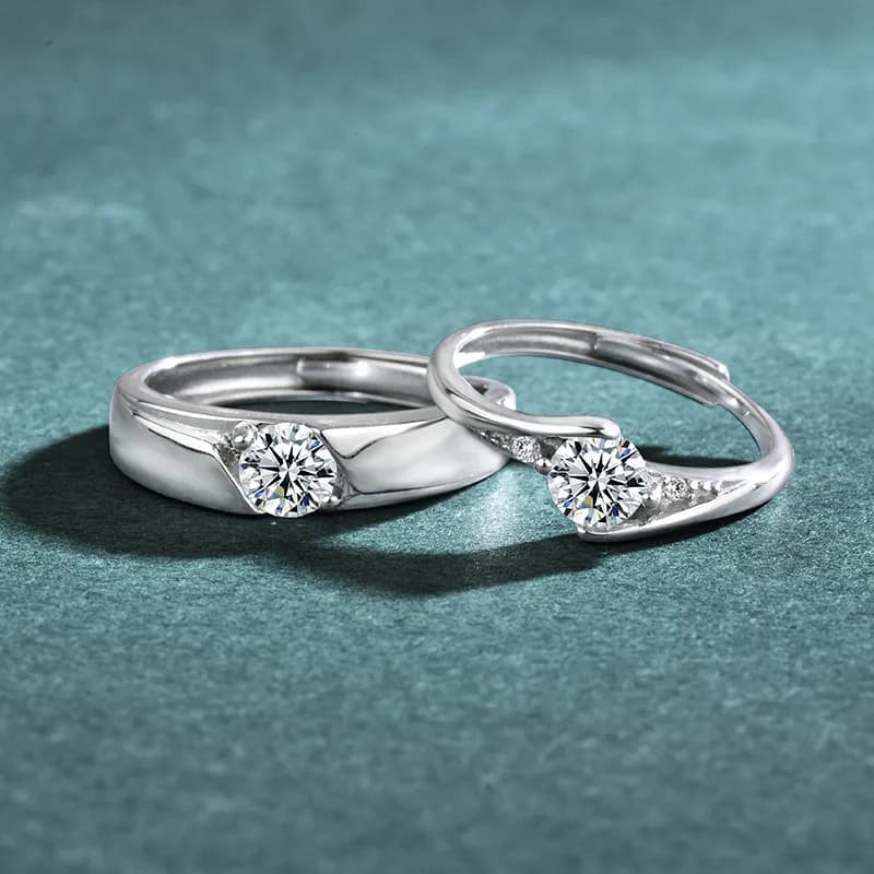 Par de anillos oro blanco